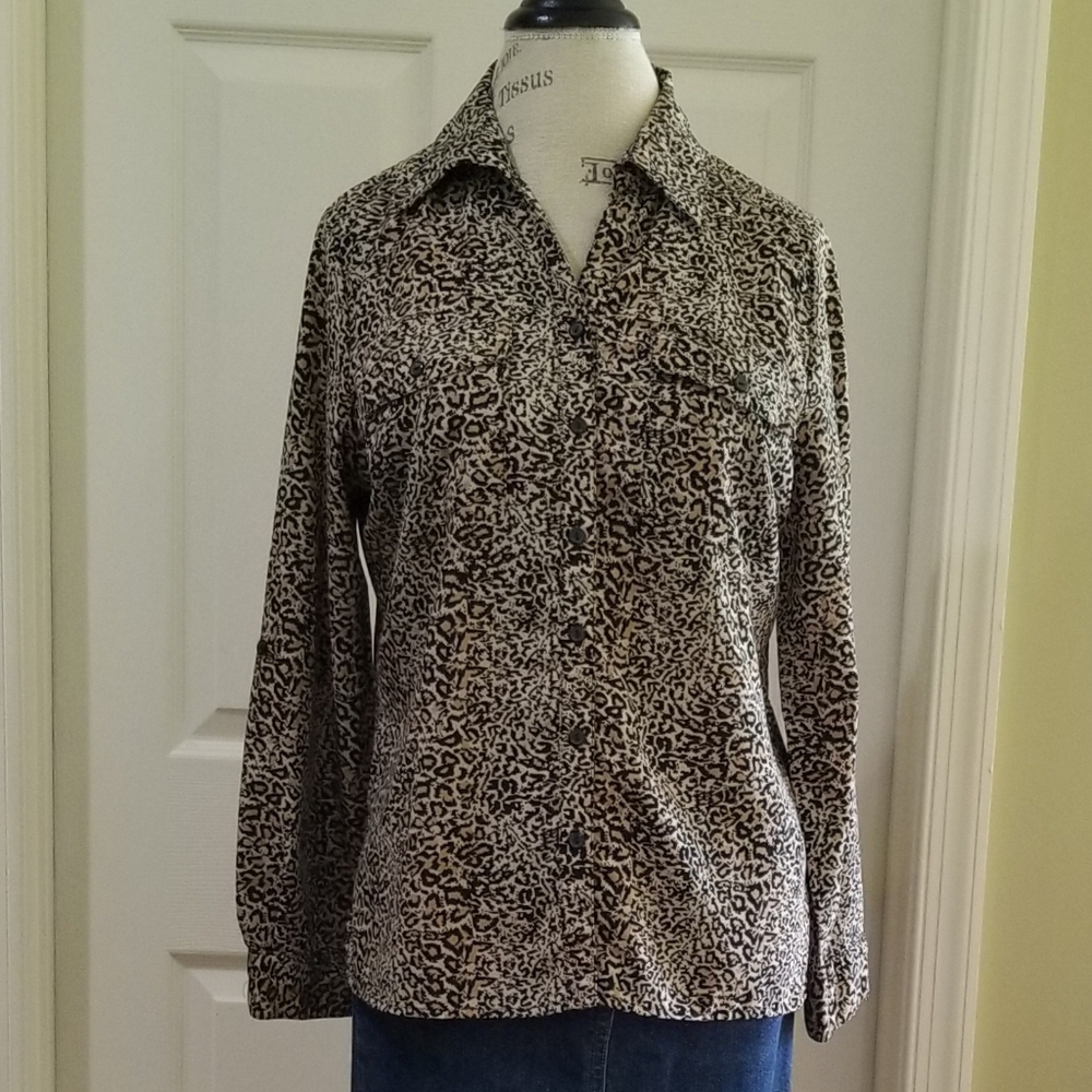 Notations - Animal Print Blouse / Petite